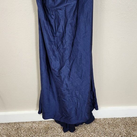 La Femme Navy Trumpet Off Shoulder Sexy Classic Beauty Size 0 28450 - Picture 5 of 16